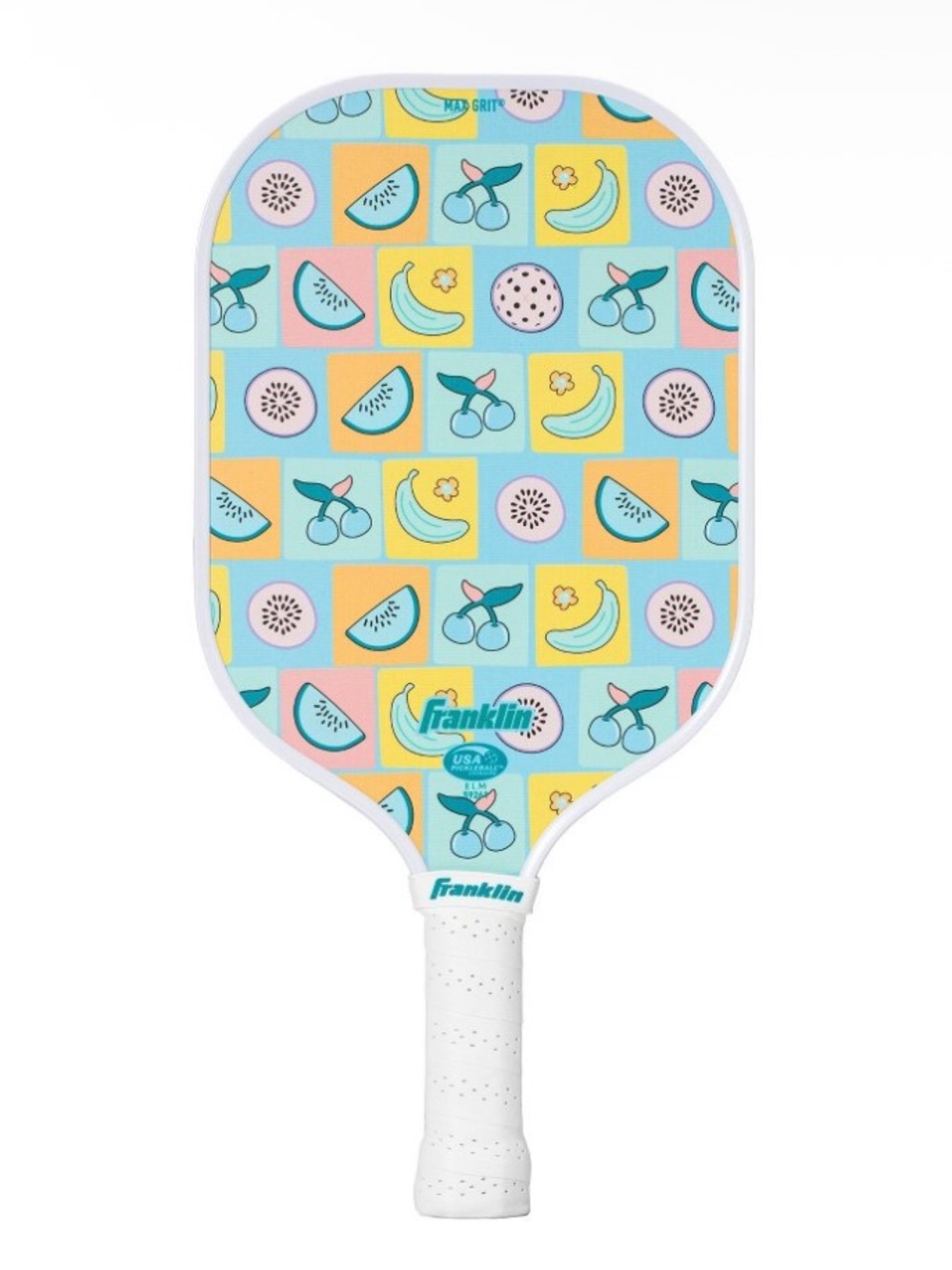 NEW Franklin Sports Youth White Fruit Fiberglass Pickleball Racquet